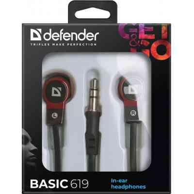 Наушники Defender Basic 619 Black-Red (63619) Винница