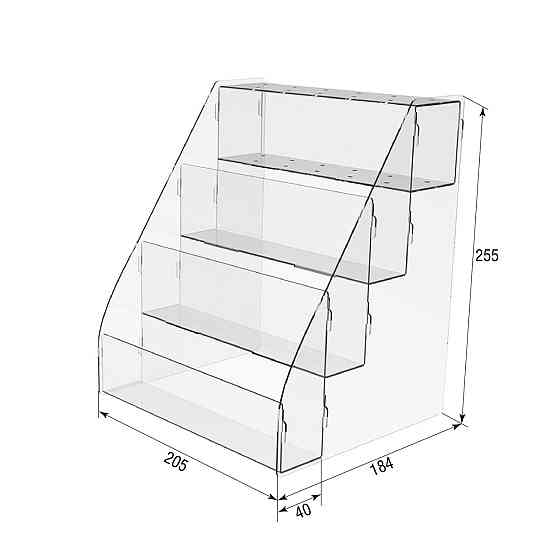 Товарна гірка EKOSTAR на 3 полиці утримувачем для цукерок 205х184х255 Київ