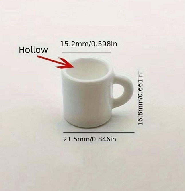 Набір мініатюрних чашок із смоли 10 шт для декору та DIY Київ - фото 4