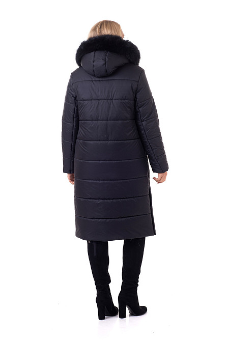 Пуховик жіночий чорний із хутром 46-58 Київ - фото 3