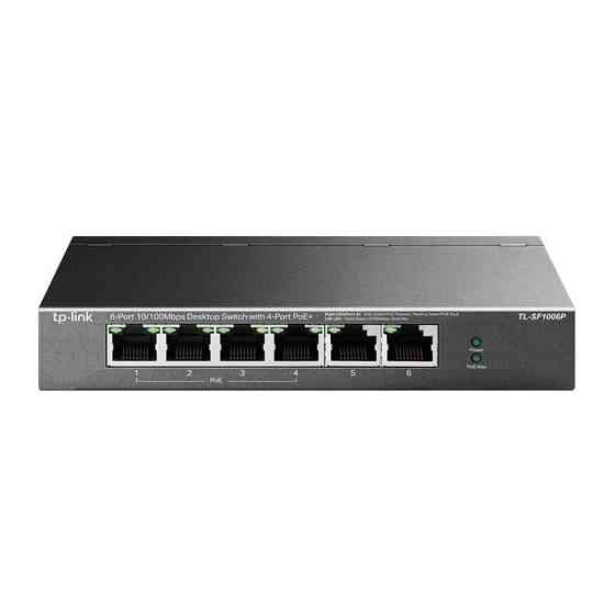 Комутатор TP-Link TL-SF1006P (2хFE, 4xFE PoE+, max PoE 67W) Ні Харків