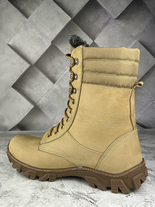 Зимові чоловічі тактичні берці на хутрі шкіряні зимові берці прошиті та проклеєні 36-46 WAR Львів - фото 7