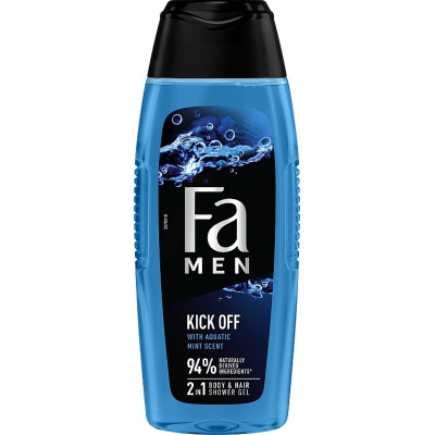 Гель для душу Fa Men Kick Off 2in1 Aqua Mint Scent Shower Gel 400 мл (9000101704211) Вінниця - фото 2
