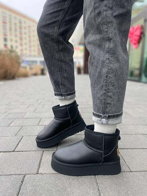 Hengji Угги жіночі HENGJI T33-1 чорні (зима, шкіра натуральна) (5756) 37 Коломыя - изображение 4