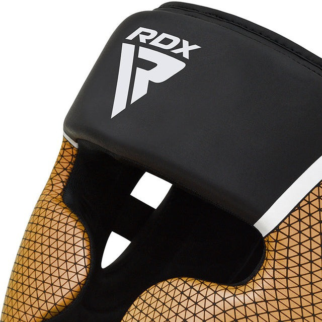 Боксерський шолом RDX AURA PLUS T-17 Black Golden (капа в комплекті) Кам'янське - фото 4