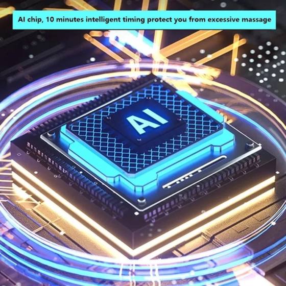 Перкусійний масажний міні пістолет Fascial Gun YJ03 (8 насадок) Блакитний Київ