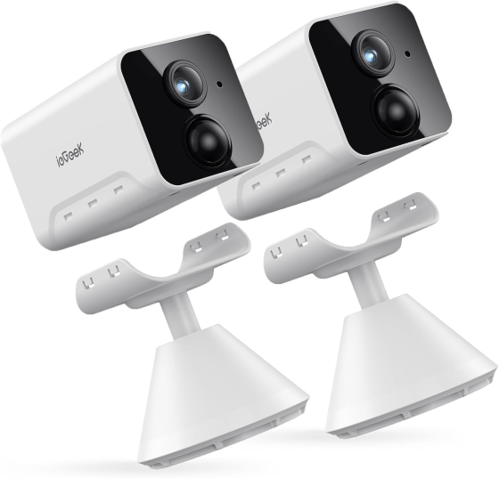 Беспроводная камера видеонаблюдения ieGeek 1080P, Wi-Fi, AI/PIR, ночное видение, 2-Way Audio, Alexa, IP65, White Киев