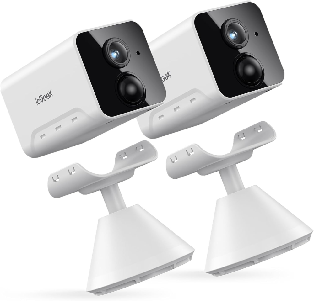 Беспроводная камера видеонаблюдения ieGeek 1080P, Wi-Fi, AI/PIR, ночное видение, 2-Way Audio, Alexa, IP65, White Киев - изображение 2