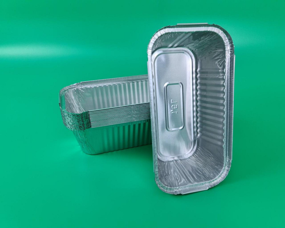 Контейнер из пищевой алюминиевой фольги прямоугольный 1500мл R51L 100шт в упаковки (1 пачка) Харьков - изображение 3