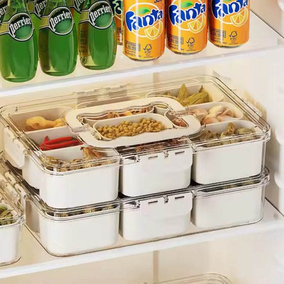 Контейнер для закусок с крышкой и ручками, органайзер для хранения на 6 ячеек, размер 21×21×7 см Каменец-Подольский