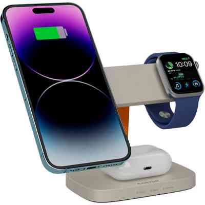 Зарядное устройство Canyon wireless charger HEXAGON WCS-310 3in1 LightGrey/Orange (CNS-WCS310LGOR) Винница