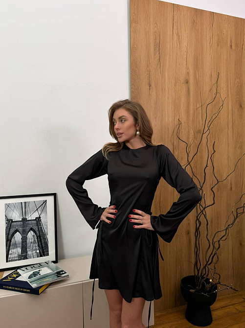 Жіноча стильна вечірня міні сукня армані шовк Одеса - фото 6