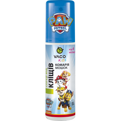 Спрей від комах Vaco Paw Patrol Sensitive Від комарів, кліщів і мошок з Icaridin 10% Для дітей від 6 місяців 80 мл (5901821953641) Вінниця - фото 1