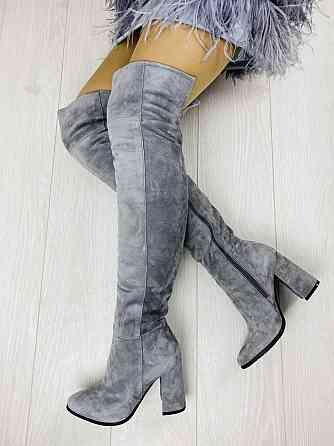 Nivelle Ботфорти жіночі NIVELLE 5154 (9518-9548) сірі (весна-осінь, замша натуральна) (2854) 35 Коломыя