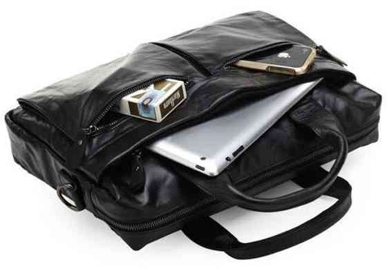 Сумка мужская для ноутбука и документов Черная (Vintage) Киев