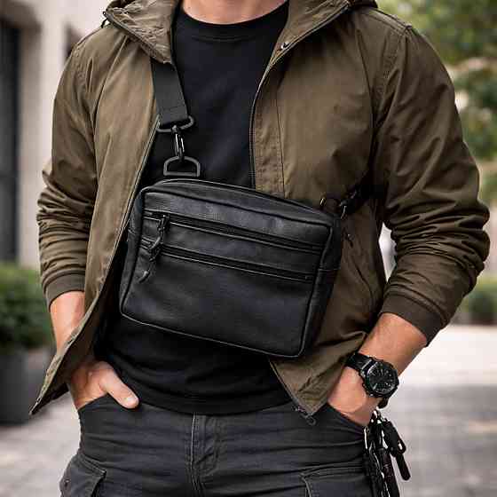 Сумка чоловіча планшет через плече, Чоловіча вулична сумка через плече, Поштова сумка-месенджер QD-27 Львів
