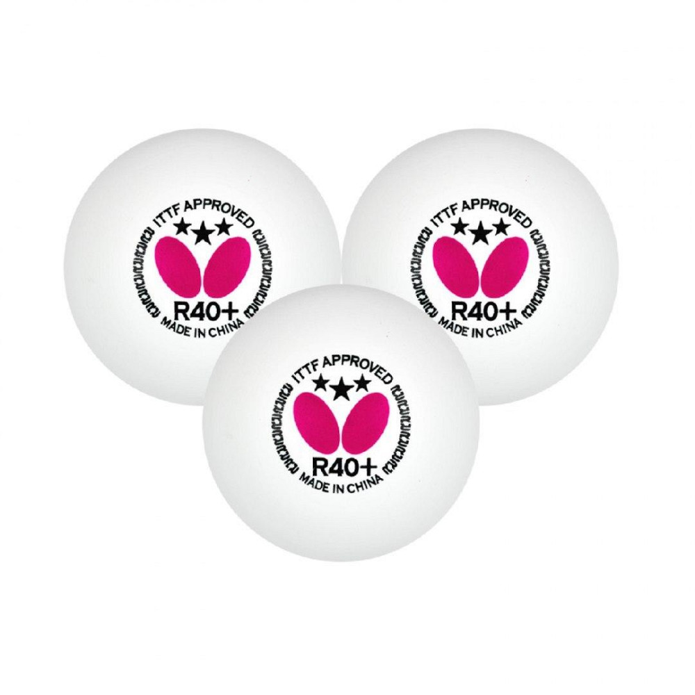 М'ячі для настільного тенісу BUTTERFLY 3 шт, білі Київ - фото 2