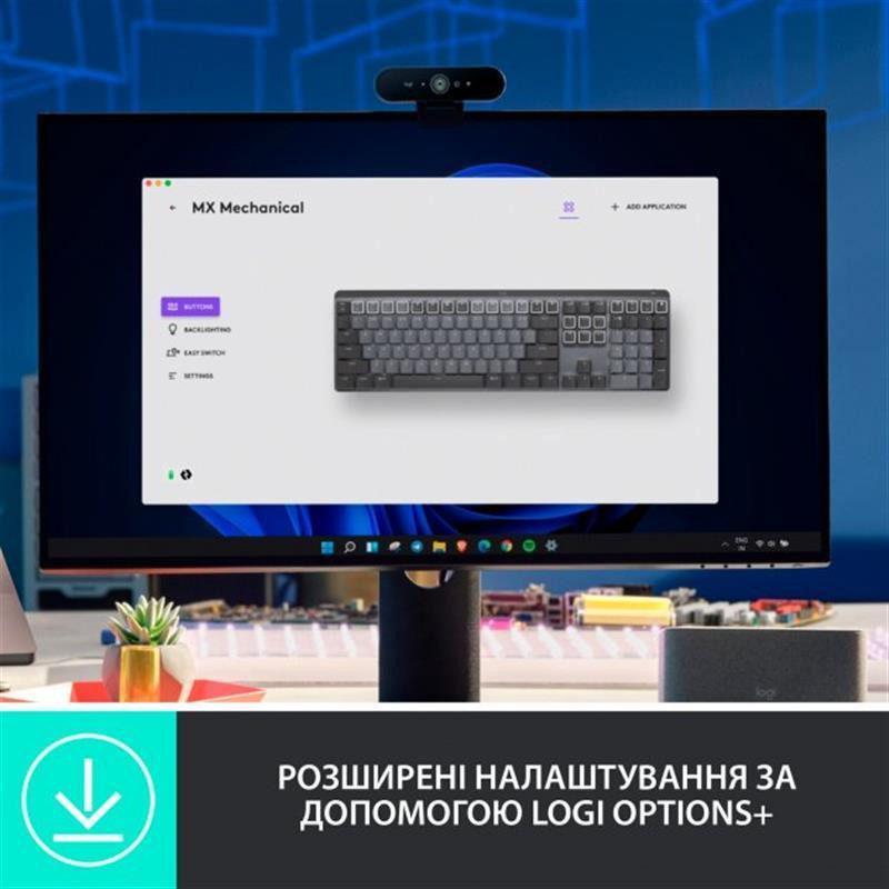 Клавіатура бездротова Logitech MX Mechanical Graphite Clicky (920-010759) Сірий Харьков - изображение 6
