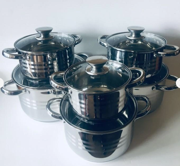 Набор кастрюль UNIQUE UN-5035 из пищевой нержавеющей стали с крышками разних размеров (12 предметов в наборе) Одесса - изображение 6