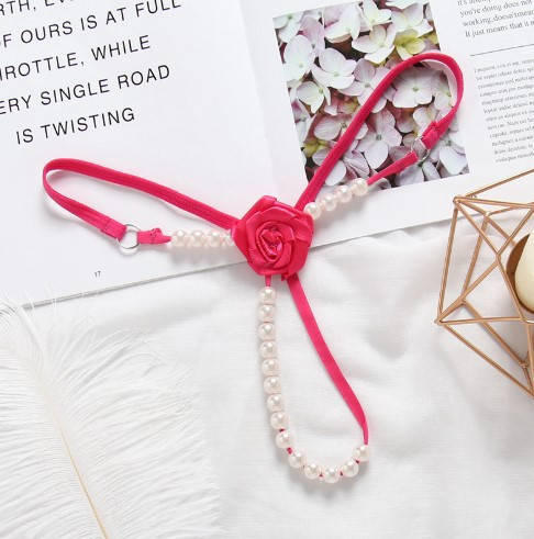 Труси з перлами, малиновий - розмір універсальний (на резинці), 15% нейлон, 85% поліестер Київ - фото 1