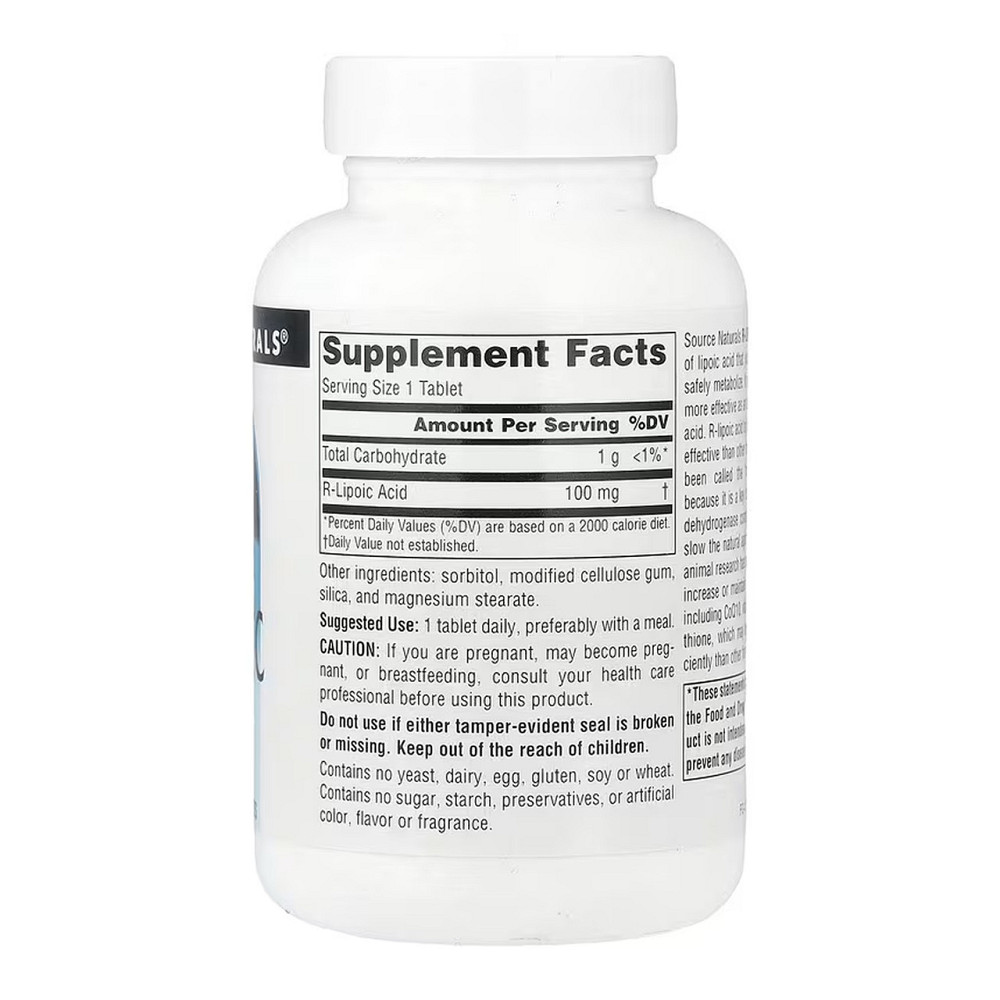 R-ліпоєва кислота Source Naturals R-Lipoic Acid 100 mg 120 таб Київ - фото 2