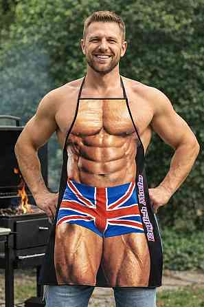 Фартук с приколом с мускулистым торсом мужской для гриля 75 на 60 см разноцветный Киев