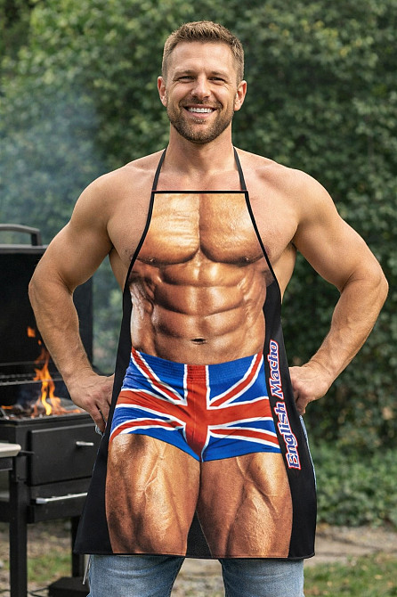 Фартух з приколом з мускулистим торсом чоловічий для гриля 75 на 60 см різнобарвний Київ - фото 5