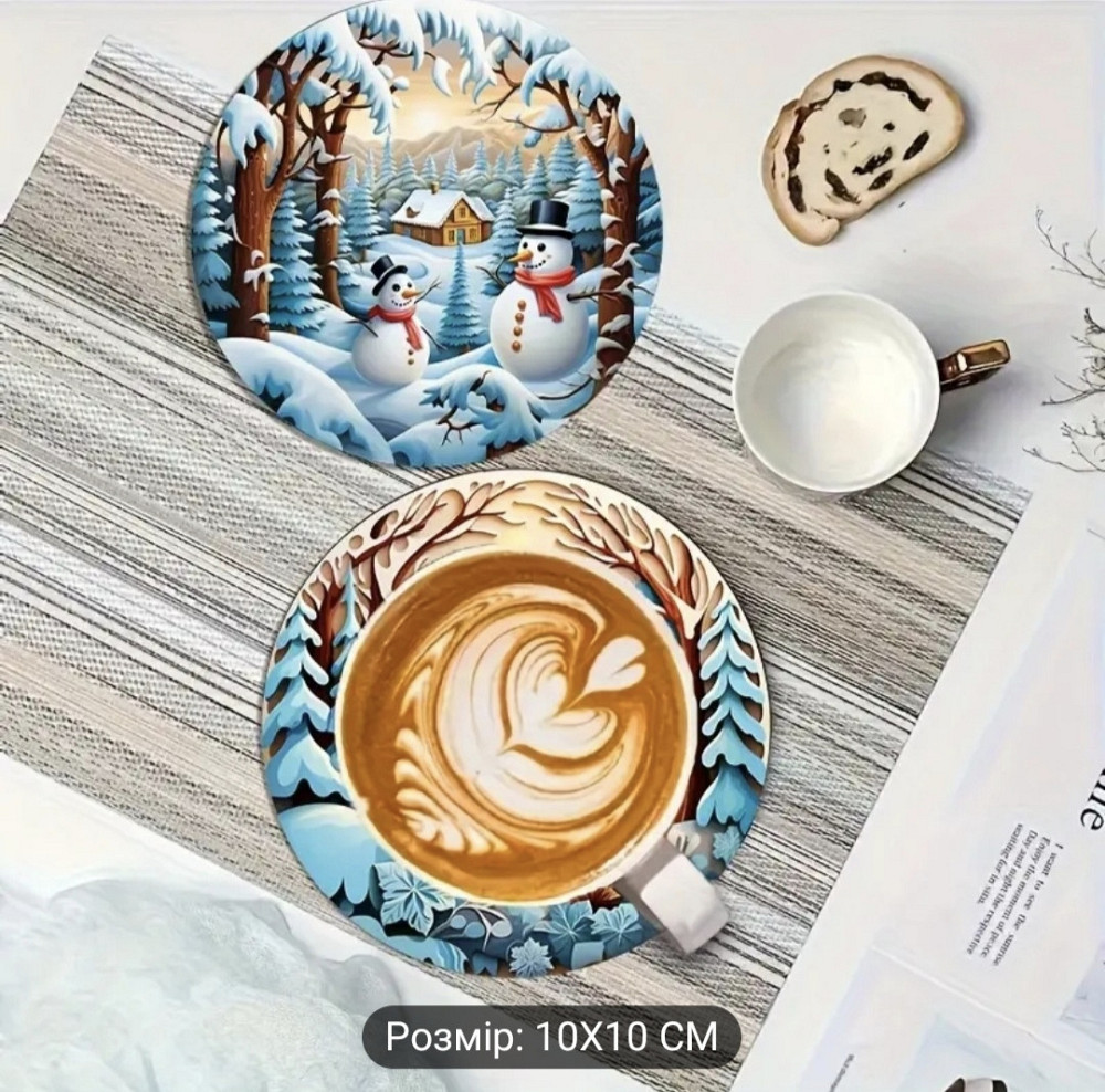 Різдвяна підставка для чашки 1 шт Сніговик 2 Смела - изображение 4