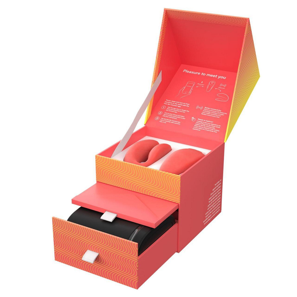 Смарт-вібратор для пар We-Vibe Chorus Crave Coral, сенсорне керування вібраціями стисненням пульта Sex Aura Київ - фото 8