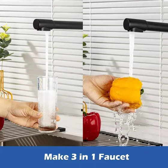 Смеситель для кухни с подключением к фильтру WEZER EKO4C-01-GUNGREY графит Киев