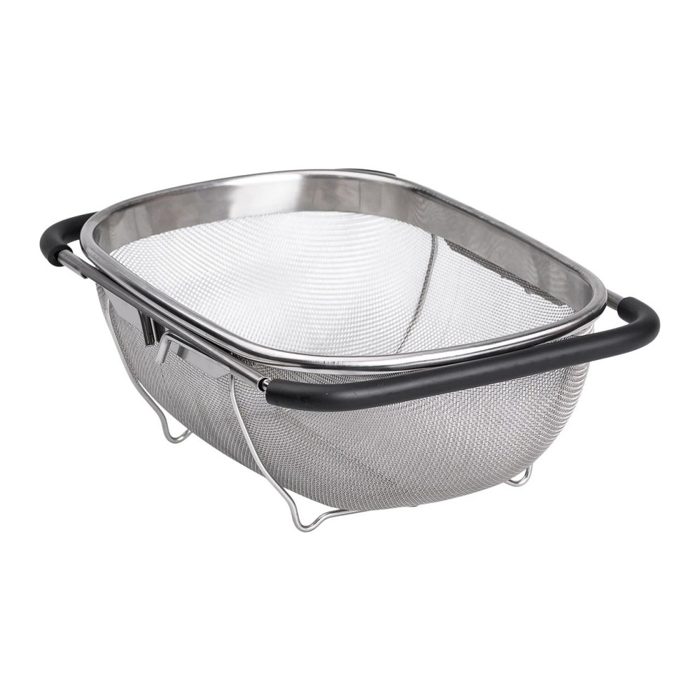 Друшляк сито на раковину для миття овочів та фруктів 29х19х10 см з нержавіючої сталі HP-19-18-S Коломия - фото 2