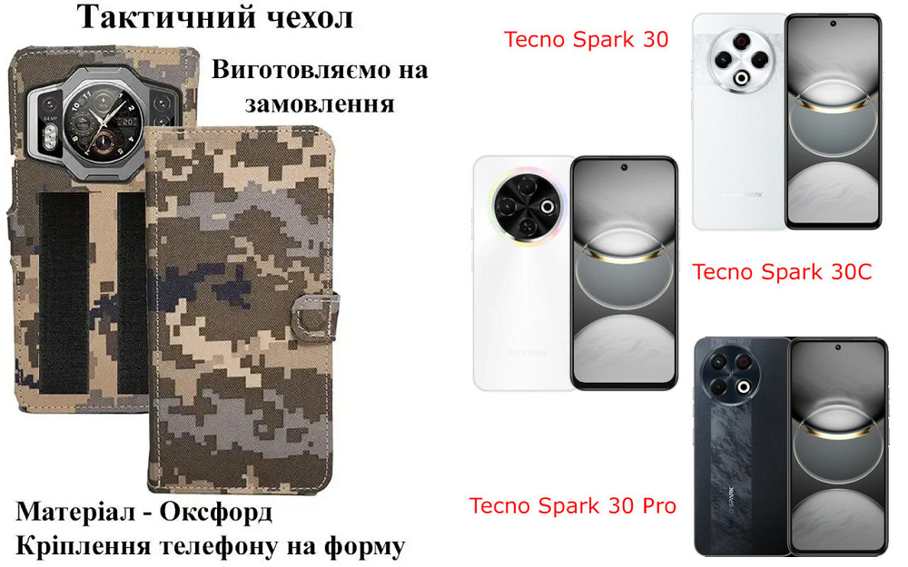Тактический чехол для Realme GT 5G, realme GT 6, realme GT 6T, крепится к снаряжению на липучке Киев - изображение 1