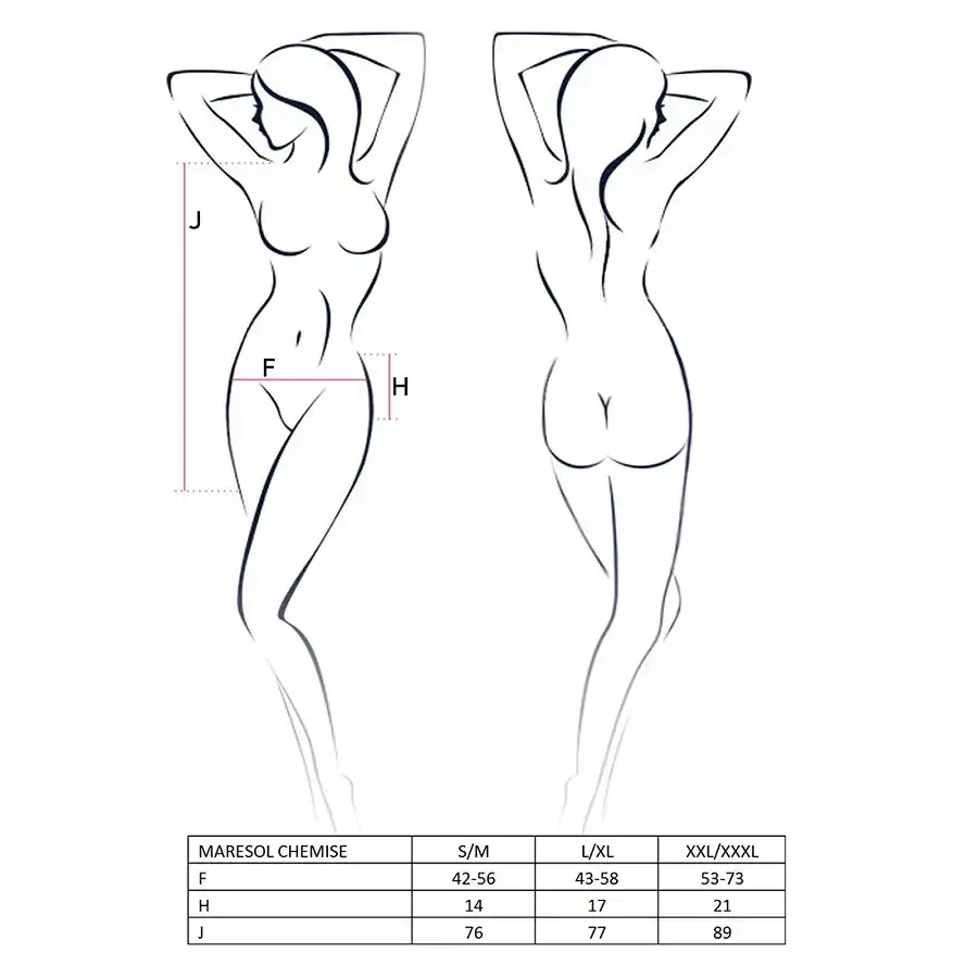 Прозора сорочка з відкритою спиною Passion MARESOL CHEMISE L/XL, black, трусики Львов - изображение 5