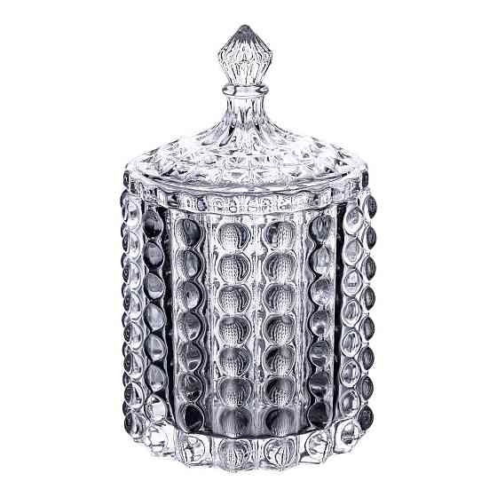 Стеклянная конфетница с крышкой, 7.5 см Киев