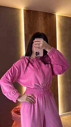 Жіночий стильний повсякденний комбінезон велюр плюш Барбі, 42/44 Одеса