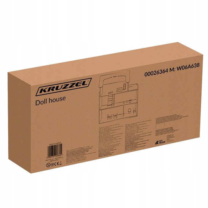 Деревянный кукольный домик 3 уровня с LED-подсветкой Kruzzel (26364) Нововолынск - изображение 7