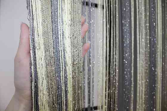 Штори-нитки "Кісея" з люрексом Сірий з молочно-бежевим 300х300см 1 шт (61-034) Київ