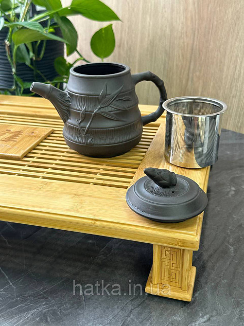 Чайник заварювальний ісинська глина 650 мл "Бамбук" темний Т2567-1 Київ - фото 2