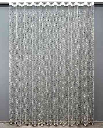 Тюль VR-Textil 1647т Фатин з вишивкою Молочний з венге 250х270 см (42-1106) Київ