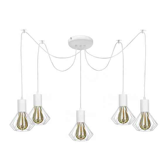 Подвесная люстра паук белая 5 ламп Е27 Diadem NL 2215-5W Одесса