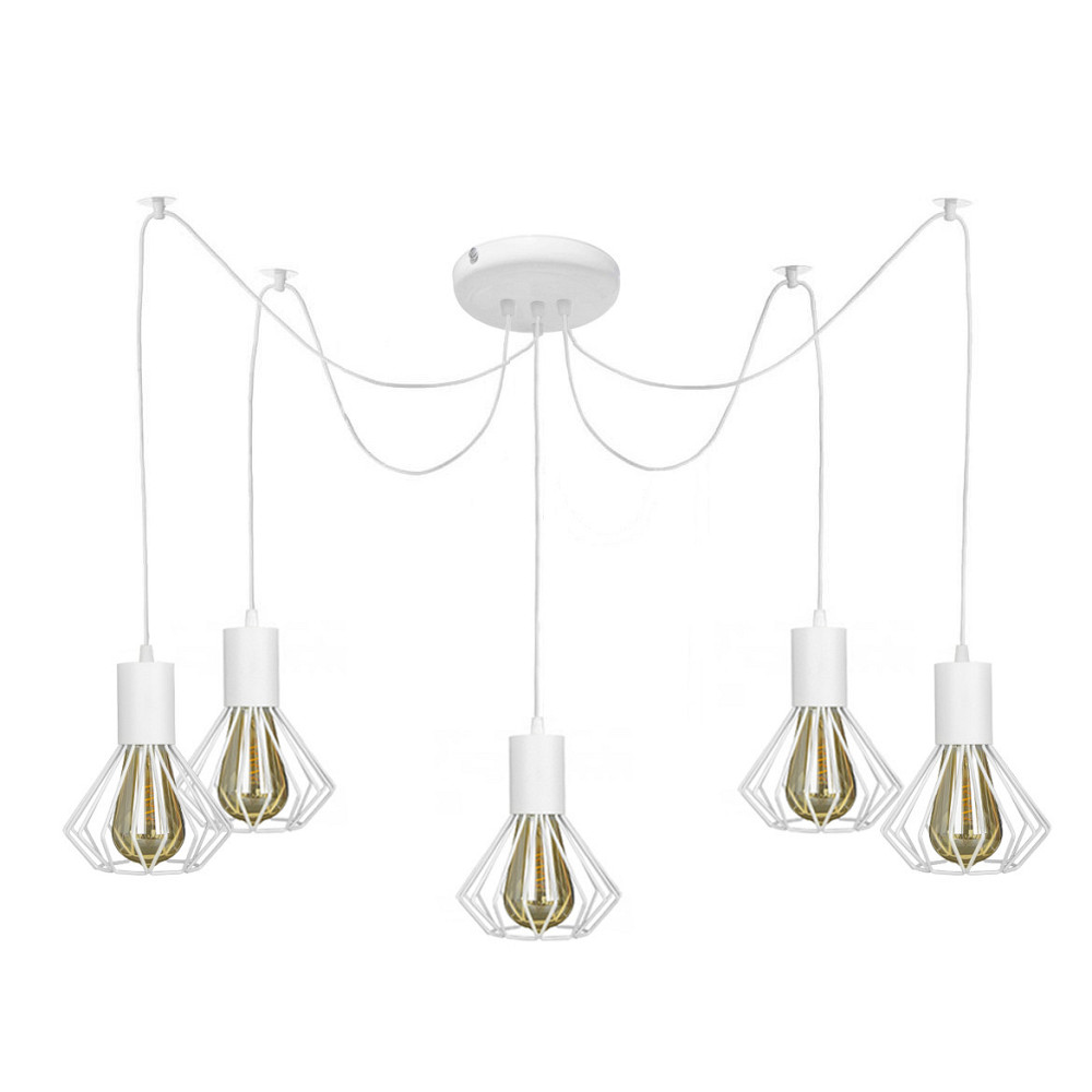 Подвесная люстра паук белая 5 ламп Е27 Diadem NL 2215-5W Одесса - изображение 1