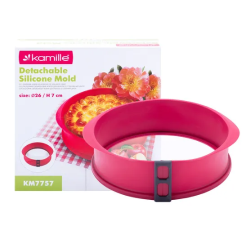Форма для випікання 26*7см кругла силікон/скляне дно 7757 KAMILLE Житомир - изображение 7