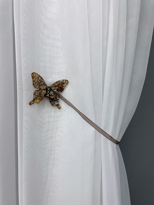 Магниты для штор и гардин Бабочка Люси набор 2 шт Коричневый (81-169) Киев - изображение 4