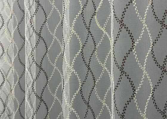 Тюль фатин с вышивкой и люрексом Цвет молочный с венге 1837т Киев