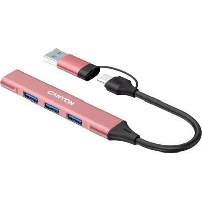 Концентратор Canyon hub DS-02 4in1 USB-A/C Pink (CNS-TDS02P) Вінниця - фото 2