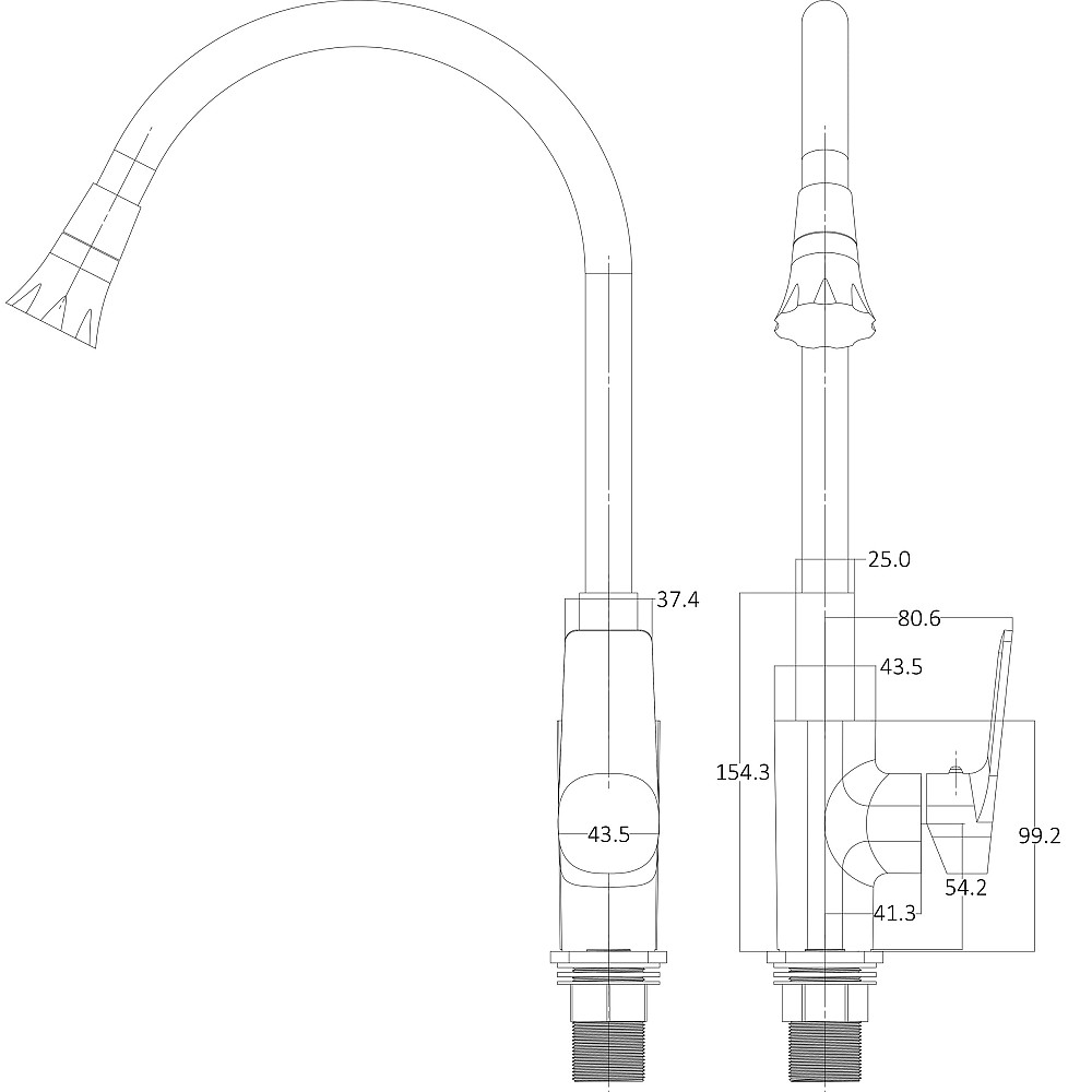 Змішувач для кухні Globus Lux BONN GLB-0203SA-B01 Луцк - изображение 2