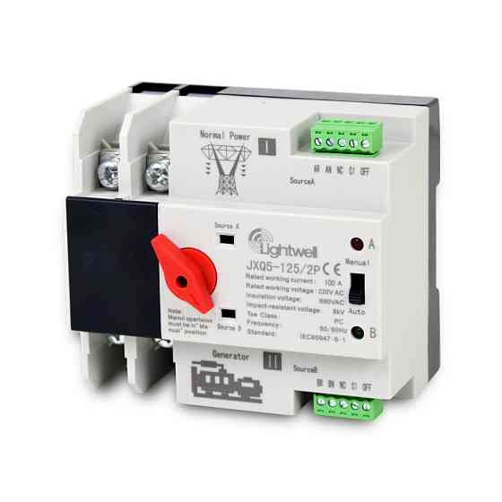 Автоматичний перемикач Lightwell JXQ5-125/2P для DIN-рейки Киев