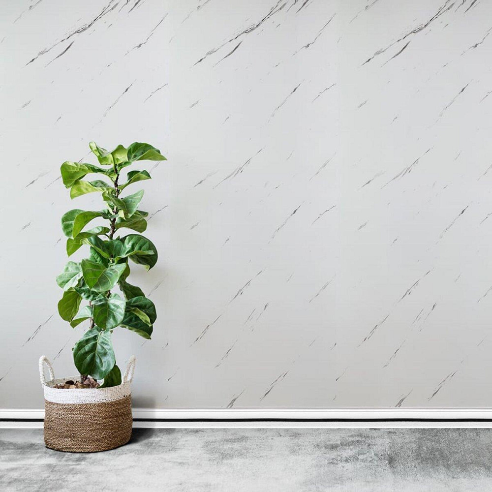 Плінтус РР самоклеючий 2300х70х4мм Білий з чорною смужкою (D) SW-00001830 Дніпро - фото 5