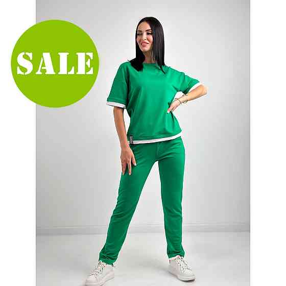 Літній трикотажний костюм-двійка "Summer" оптом | Норма і батал | Розпродаж моделі Київ