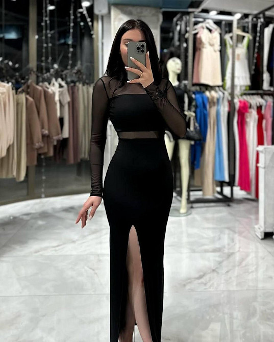 Женское элегантное вечернее платье крепдайвинг + сетка 44/46 Одесса - изображение 9